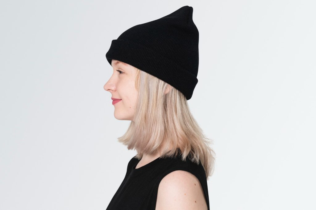black beanie hat